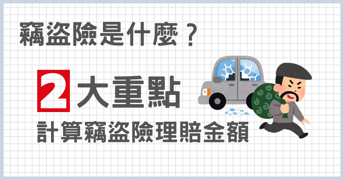 竊盜險是什麼？兩大重點計算竊盜險理賠金額